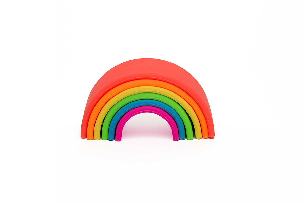 Jouets bébé et enfant en silicone Arc-en-ciel Neon dëna toys - Dröm